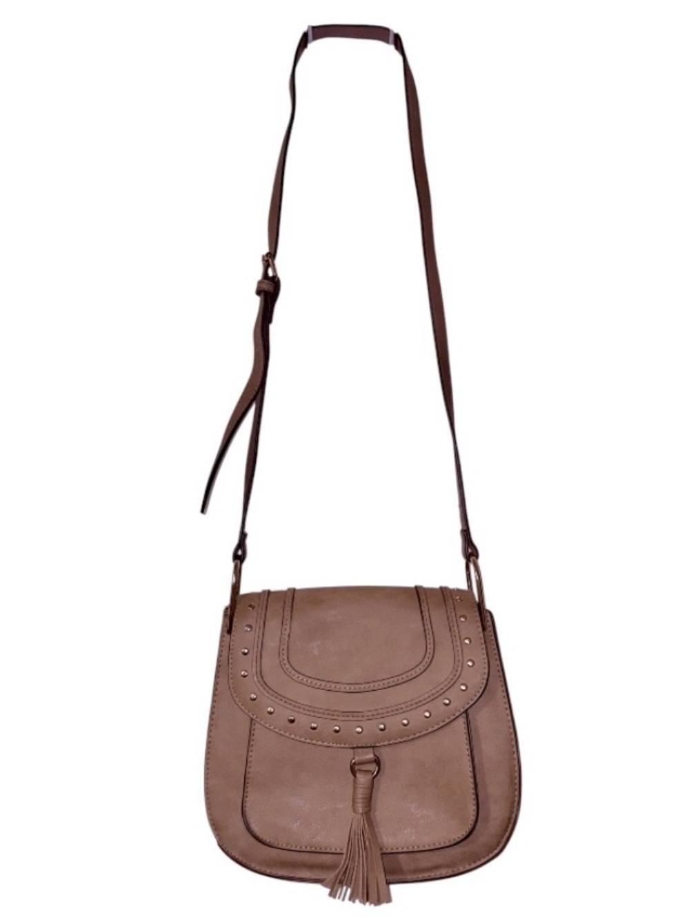 Franco Sarto Western Style  Crossbody Bag With Tasseled Magnetic Snap Closure